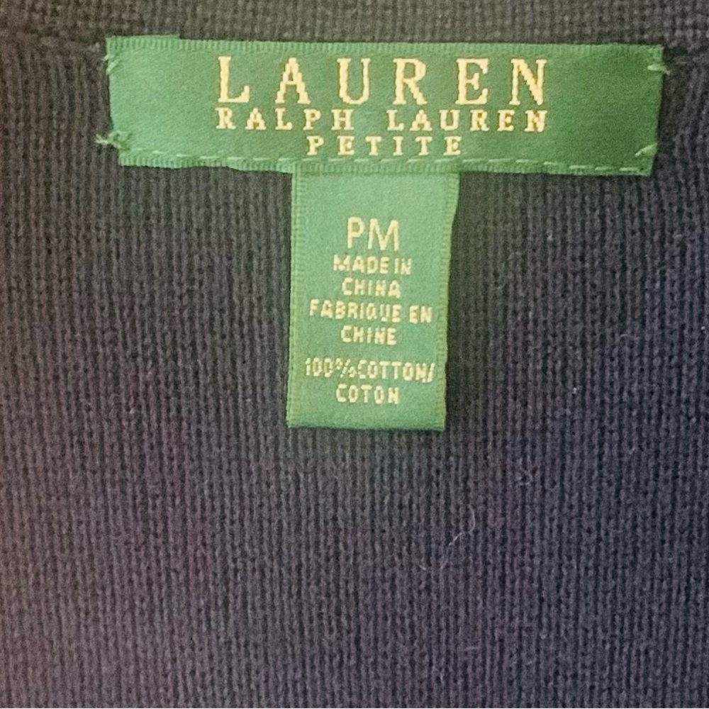 Lauren Ralph Lauren Navy and White Striped Blazer with Gold Accents - Picture 2 of 6